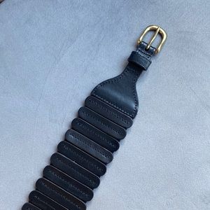 Black Anthropologie elastic leather belt